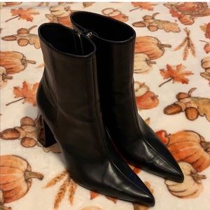 Zara leather boots size 38 - 71/2